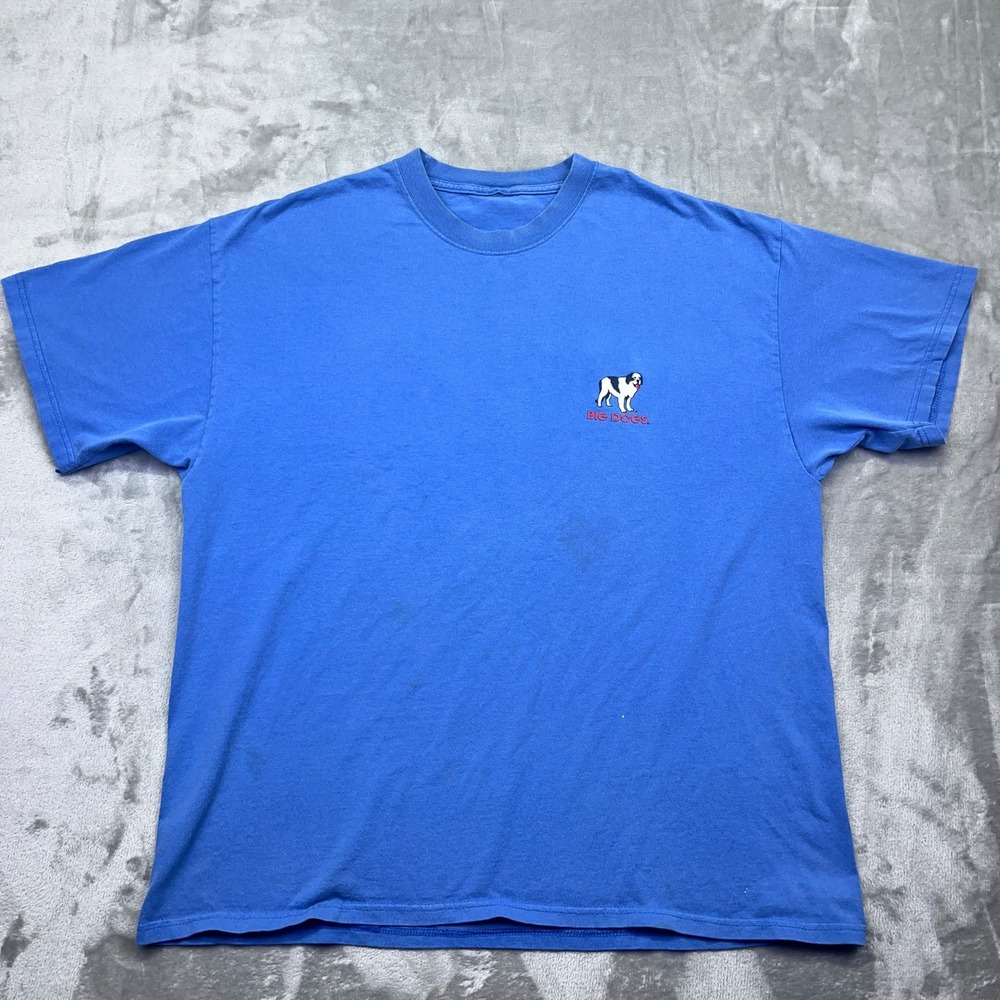 Big‎ Dogs T-Shirt Men's Lead or Follow Graphic Blue Short Sleeve Tee Y2K Sz M/L